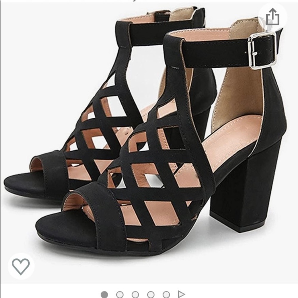 Size 8 Chunky Heeled Open Toe Sandals